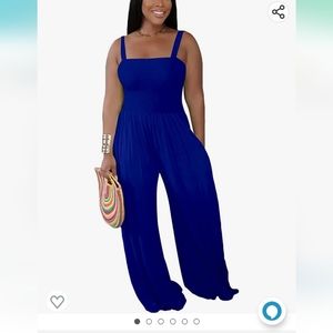 Women's Summer Casual Sle Spaghetti Strap Wide Leg Jumpsuit Loose Tube Top